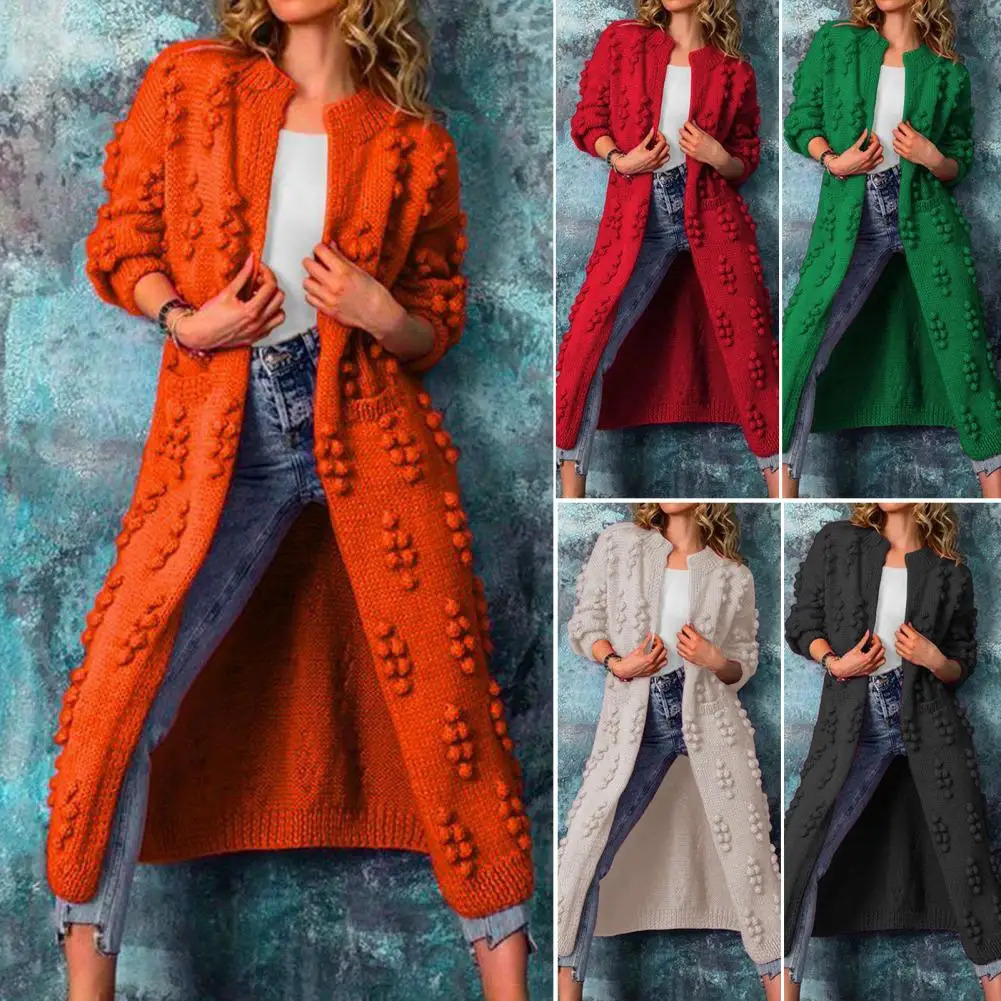 Women Solid Color Loose Thick Warm Sweater Cardigan Ladies Spring Autumn V Neck Knitted Coat Female Casual Tops 250106