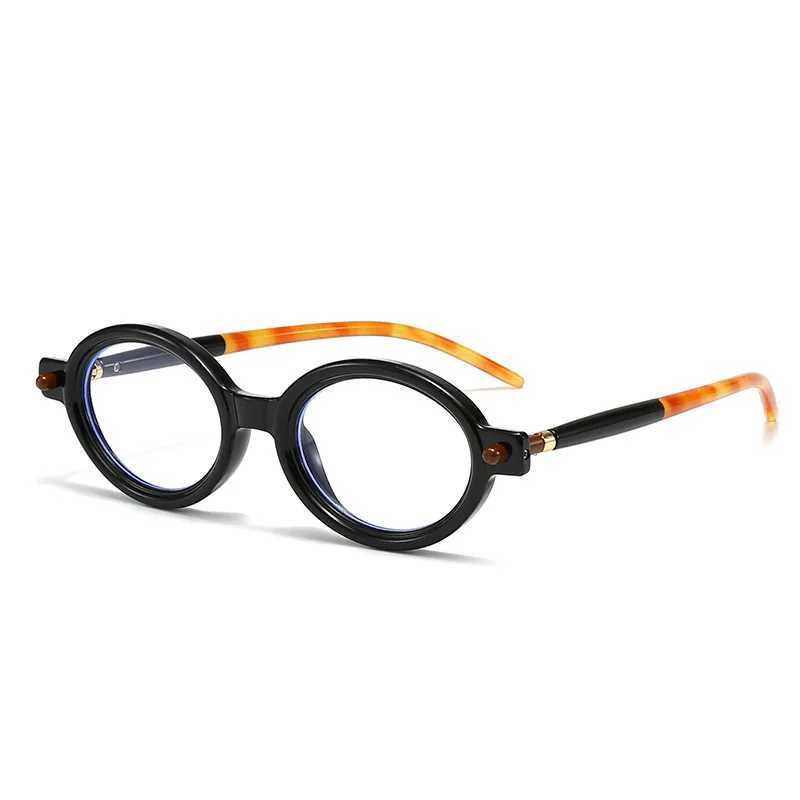 4 pairs/set of oval anti blue light glasses suitable for men women fashionable office accessories glasses design and stitching colored glasses W250109
