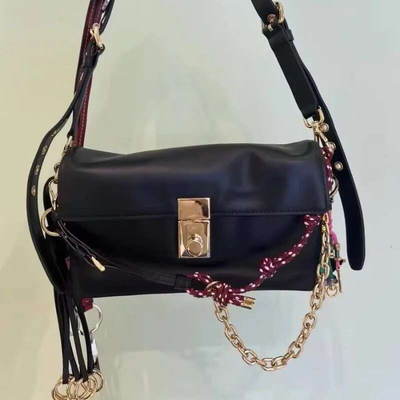 Retro Flap Square Bags Women Genuine Leather Brand Design Soft Shoulder High Street Girls Motorcycle Bag 2025 Spring New