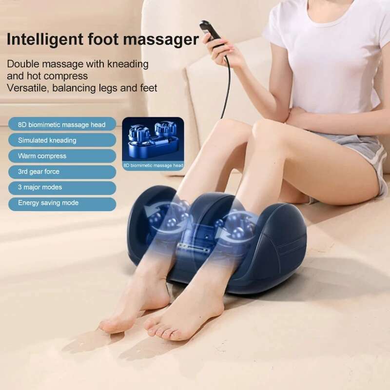 Super Big Electric Foot Relax Massager Pressing Heated Therapy Used For Plantar Fasciitis Calf Massage And Muscle Fatigue Relie