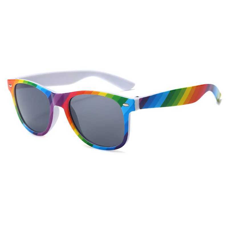 Womens retro driving glasses 90s retro fashion narrow square frame UV400 protective rainbow glasses W250109
