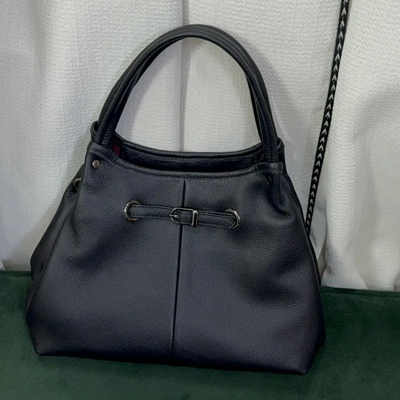 2025 Layer Cowhide Natural Drop Large Capacity Women's Fashion Simple Shoulder Oblique Women Designer Bag