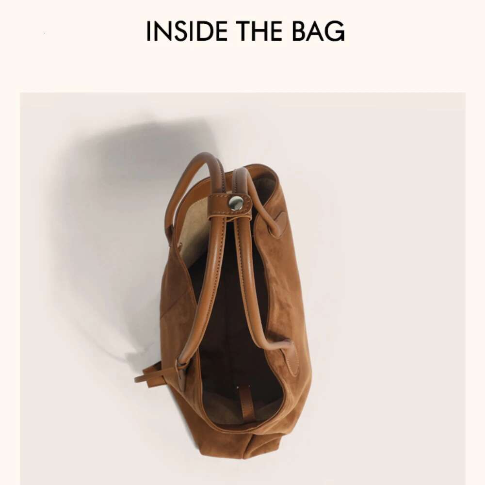 New 2025 Large Capacity Women Tote Deep Coffee Color Matte Cow Leather Suede Female Handbag Change Shape Armpit Bag