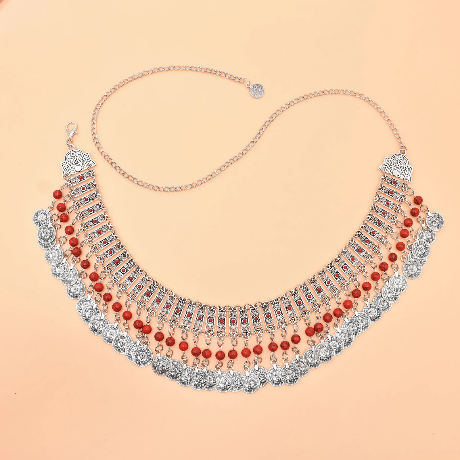 Bohemian Metal Coin Pendant Waist Chain Beach Bikini Latin Dance Belt Gypsy Tribal Ethnic Dress Belt Body Jewelry Bell Accessory 250107