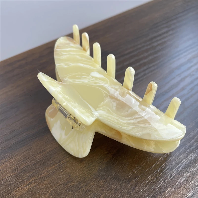 French Simple Hair Claw Temperament Marbling Shark Hair Clip Claw Large Grab Hair Accessories for Women Girls 250103
