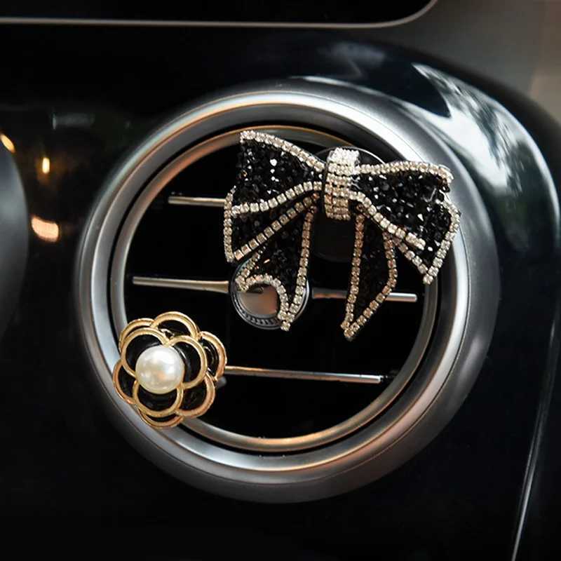 Car Air Freshener 1 set of diamond bow flower air freshener car export aromatherapy clip car perfume solid diffuser decorative clip car accessories H2