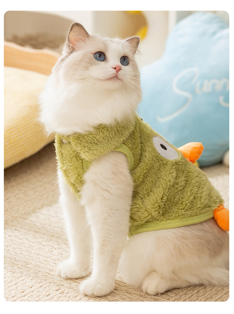 Cat Clothes, Funny Big Eyes, Cute Two Feet, Warm Woolen Clothes, Autumn and Winter Dog Clothes, Small and Medium-sized Pet Clothes
