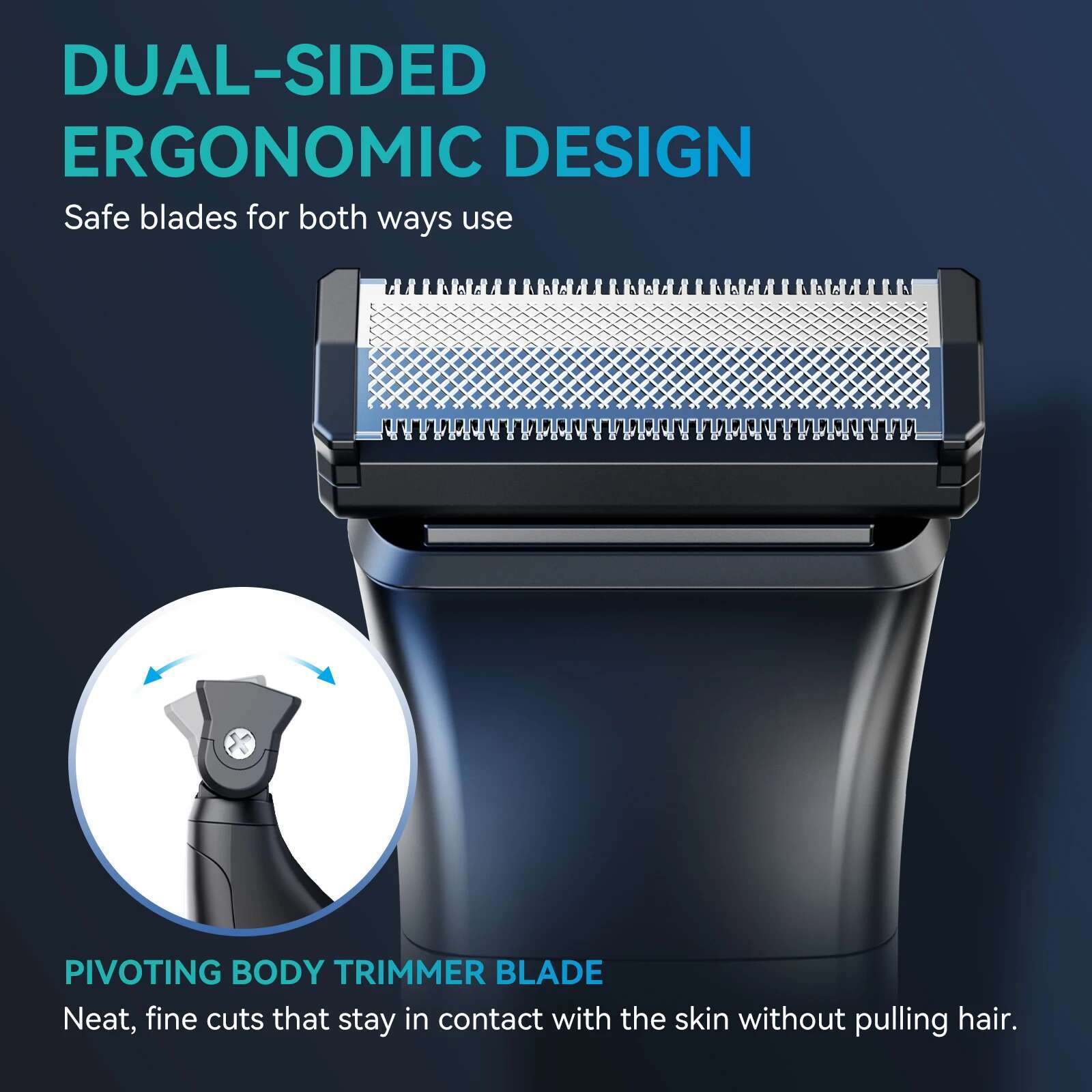 KENSEN S15 Electric Tirmmer Men Dual-sided Blade IPX6 Waterproof Body Hair Razor Beard Trimmer 2 in 1 T Trimmers for Barber