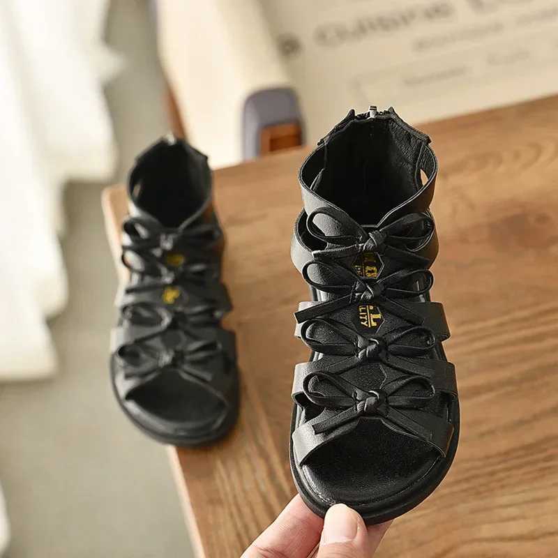 New Summer Childrens Sandals Girls Outdoor Beach Shoes Girls Gladiator Sandals Cute Bow Baby Sandals W250108