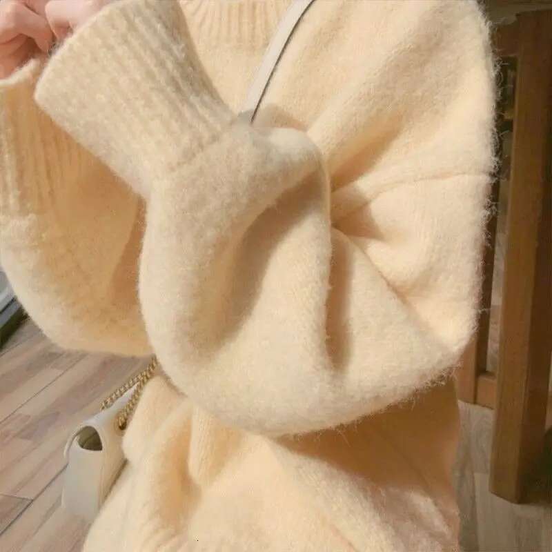 Autumn Winter Popular Hot New Gentle Lazy Style Pullovers Women's Clothing Simplicity All-Match Interior Outfit Sweaters