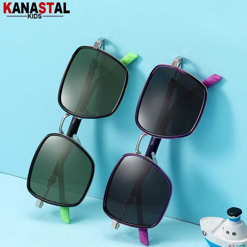 Childrens sunglasses UV400 polarized sunglasses TR90 metal glasses frame camping sports Par anti glare sunshade glasses W250109