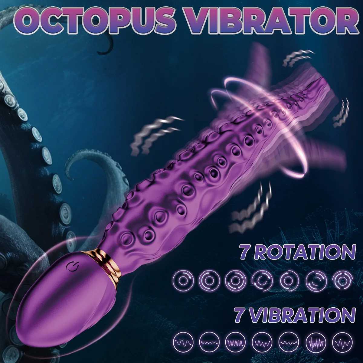 2025 Vibrant Monster Dildo Sex Toys Octopus Tentacon Silicone G-spot CLITORIS VIBRATEURS 7 Modes pour la stimulation du mamelon du vagin anal