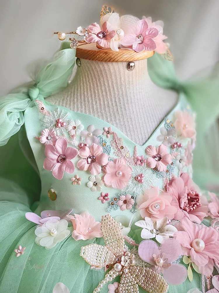 Girls Dress 2024 New Childrens Sequin Princess Dress Fashionable One Shoulder Luxury Fluffy Dress Carnival Performance ClothinXJ250108
