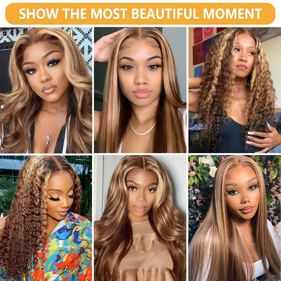 Body wave 4/27 Honey Blonde 180% lace front wig human hair hd full lace frontal wig piano colored wig humain hair for Women sale clearance