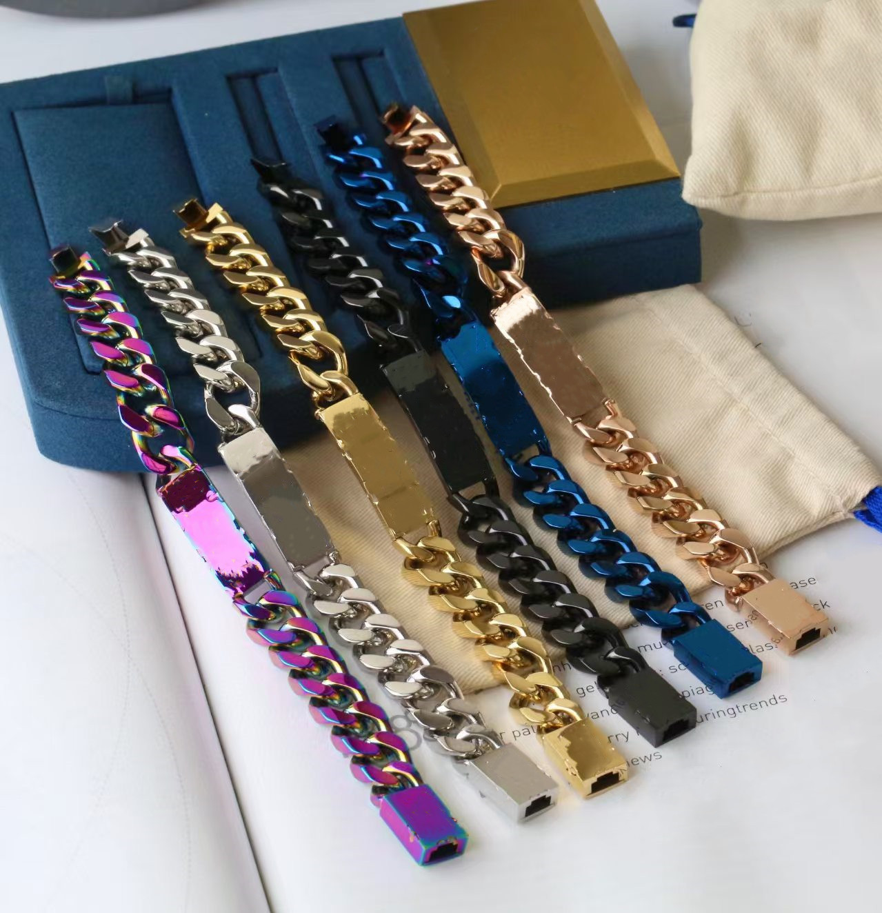 Top Luxury Bracelets Designer Bracelet Cuff Silver Titanium Steel Bracelets For Lover Chain Bracelets