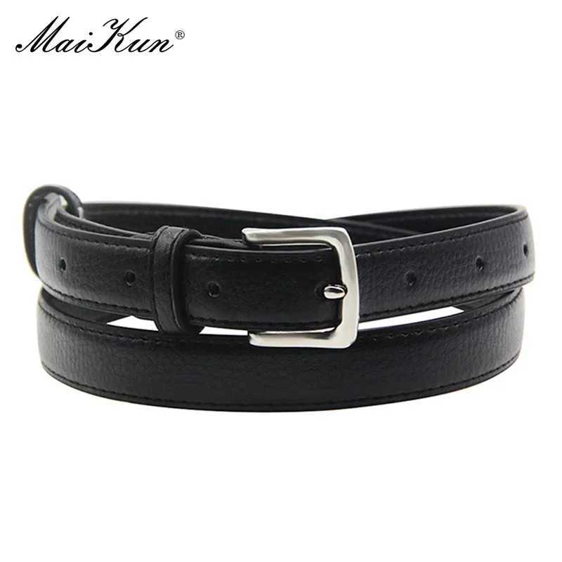 MaiKun Womens Tight Belt Solid Color Buckle Simple Size Business Casual Belt W250109
