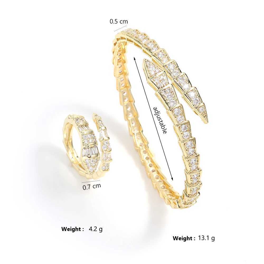 Yupsk Fashion Shiny Zircon Snake Bone Open Bracelet Bangles Exquisite Womens Wedding Party Accories GiftXJ250109
