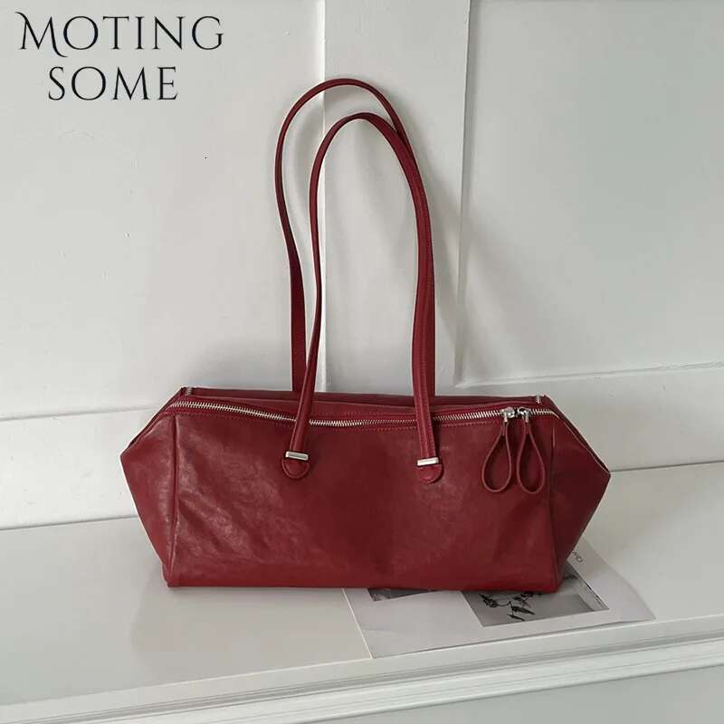 Motingsome First-Layer Vegetable Tanned Cowhide Woman Underarm Retro Shoulder Tote Vintage Handbag Commuter Bag 2025 New