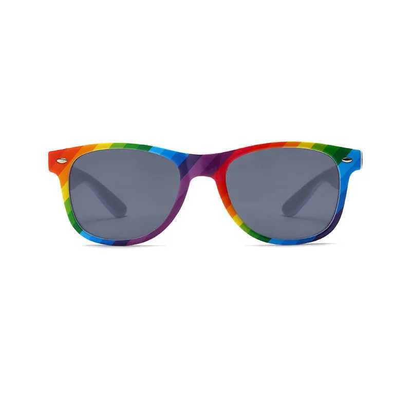 Womens retro driving glasses 90s retro fashion narrow square frame UV400 protective rainbow glasses W250109
