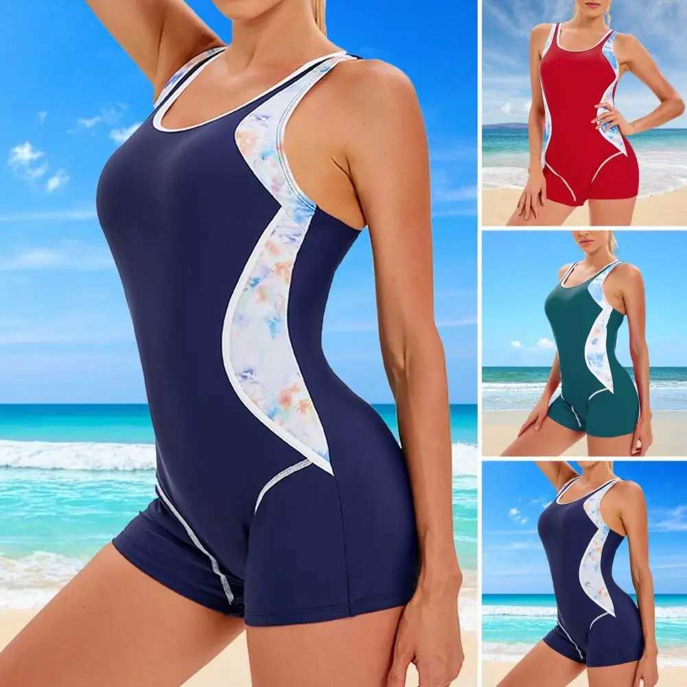 2023 Patchwork Sport One Piece Swimsuit Plus Size Swimwear Women Profional Sport Bathing Suit Surfing Swimsuits Swimming SuitXJ240108