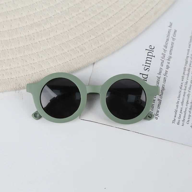 Children toddlers infants soft silicone polarized Morandi colored sunglasses UV protection and sun protection W250109