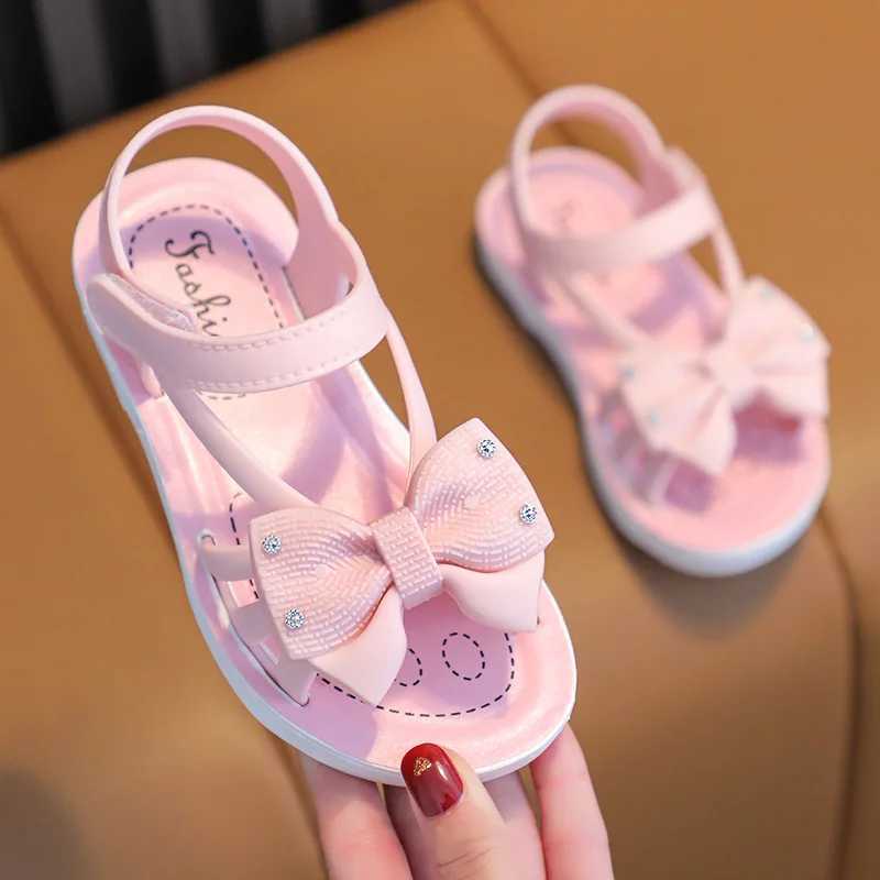 Girls Sandals 2023 Summer New Zhongda Childrens Soft Bottom Princess Breathable Childrens Beach Sandals 2-10 Years Old W250108