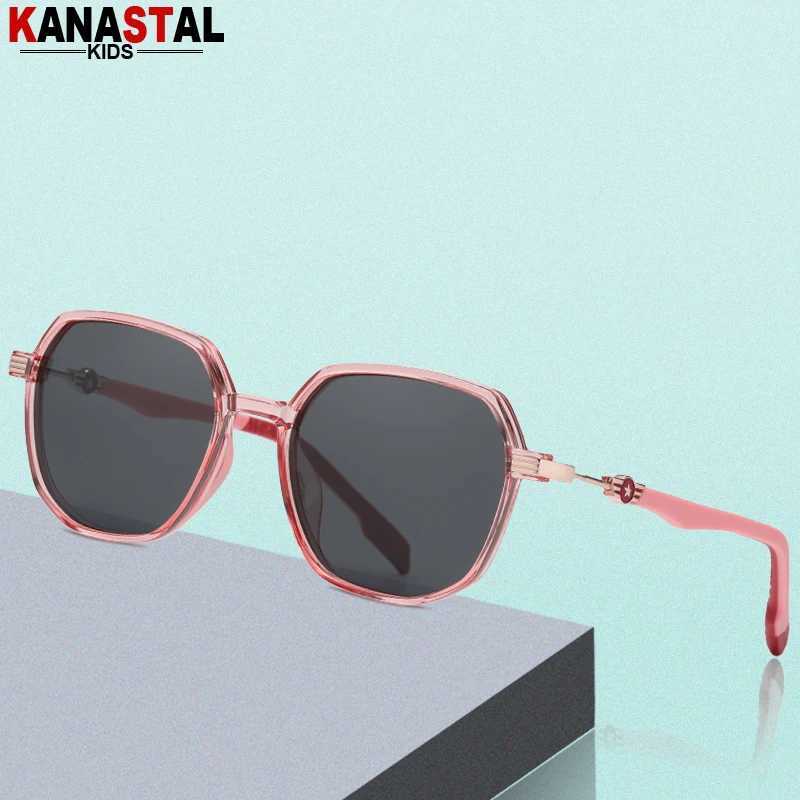 Childrens Sunglasses UV400 Polarized Sunglasses Childrens Sunglasses TR90 Metal Glasses Frame Camping Outdoor Sports Anti glare Sunshade Glasses W2501