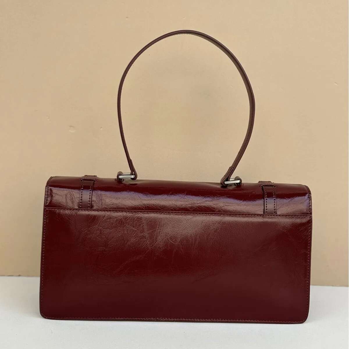 First Layer Cowhide Messenger Briefcase 2025 Niche Design Waxed Hand Tote Genuine Leather Women Shoulder Armpit Bag