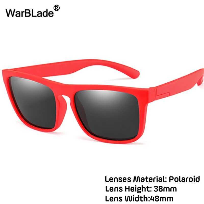WarBlade Childrens Sunglasses Girls and Boys Polarized Sunglasses Silicone Safety Square Sunglasses Baby Glasses UV400 Oculos W250109