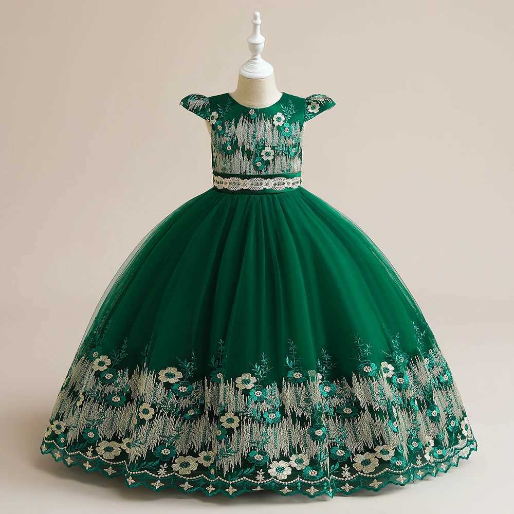 Flower Girl Dress Princess Elegant Children Par Long First Communion Kids Clothes For Teen Children Wedding Birthday VestidosXJ250108