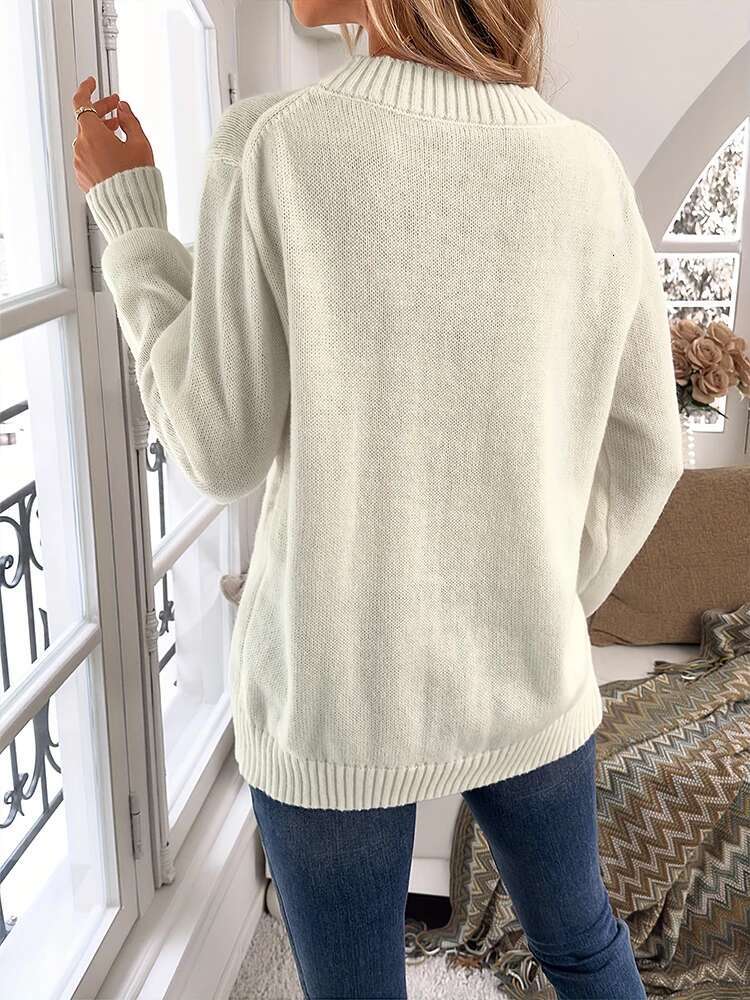 Plus Size Autumn And Winter New National Flag Pattern Women's Comfortable Loose Casual Sweater