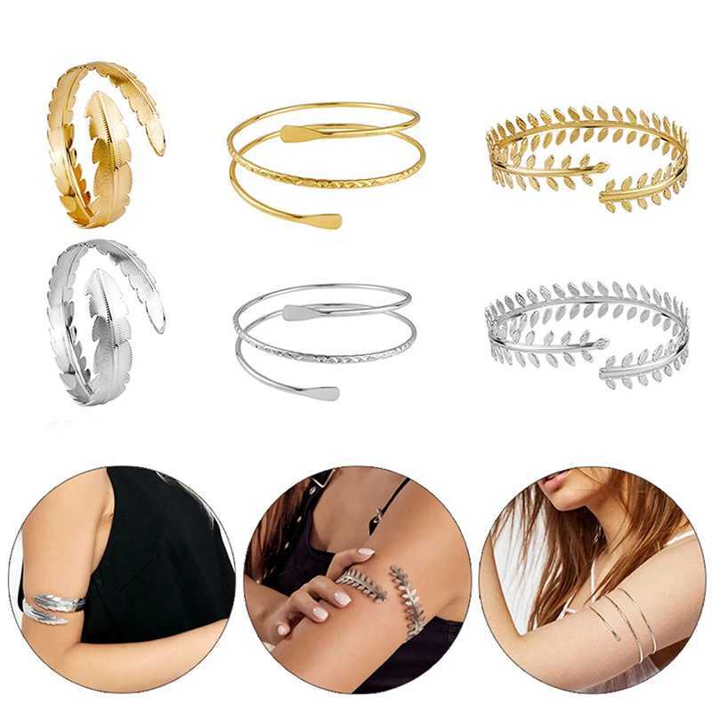 Fashion Arm Bracelet for Women Girls Mental Open Upper Arm Bangle Bracelet Simple Adjustable Armlet ArmbandXJ250109