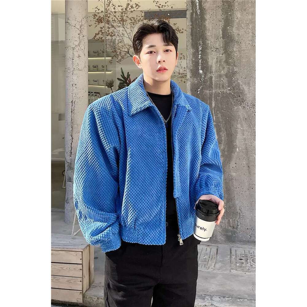 Casual Coat Lapel Blazer Color Stylish Solid Men Personality Korean Trendy Loose Short Jacket Elegant Clothes