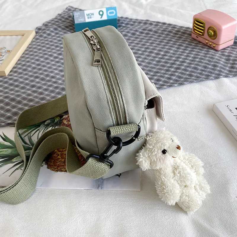 Mini Crossbody Bag for Women 2023 Fi Small Female Canvas Shoulder Bags Korean Phe Purse Cute Students Purse Flap BolsasXJ250108