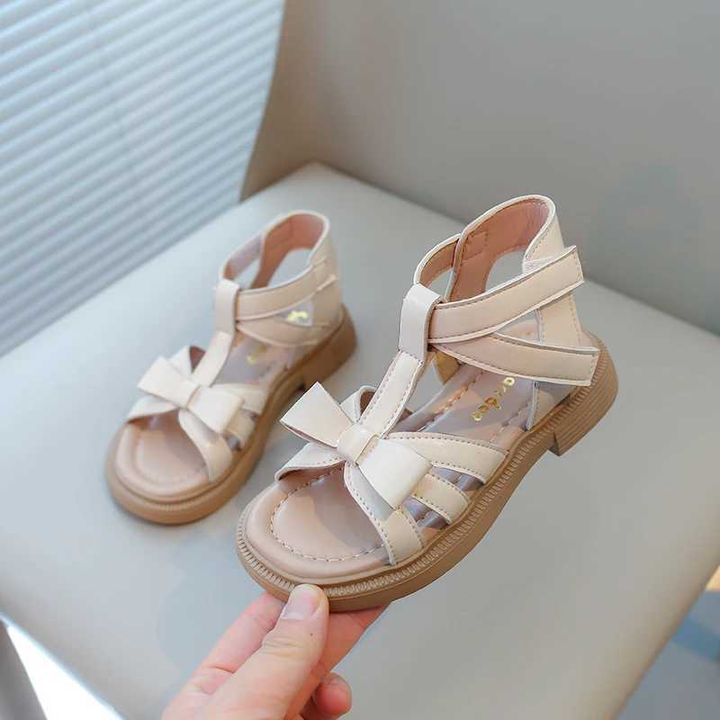 Girls summer sandals childrens gladiator sandals high top bow princess sweet water shoes childrens Roman sandals beige soft W250108