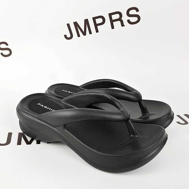 New Arrival JMPRS Thick Bottom Wedge Flip Cover Womens Summer Clip Toe Platform Sandals Womens Non slip Beach Slide Outdoor Slide T250108