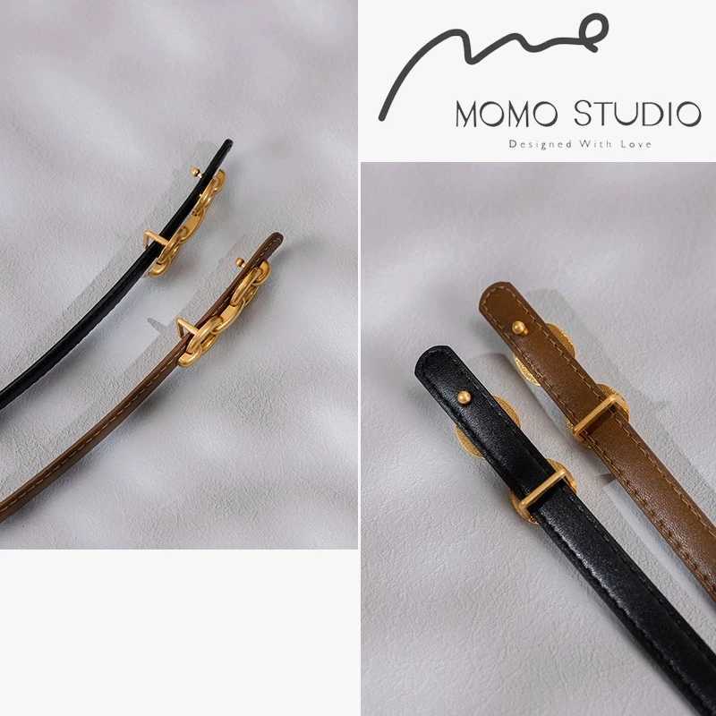 New Fashion Womens Leather Adjustable Gold Buckle Belt Womens Fashion Thin Cowboy Belt Womens Jeans Dress Belt W250109
