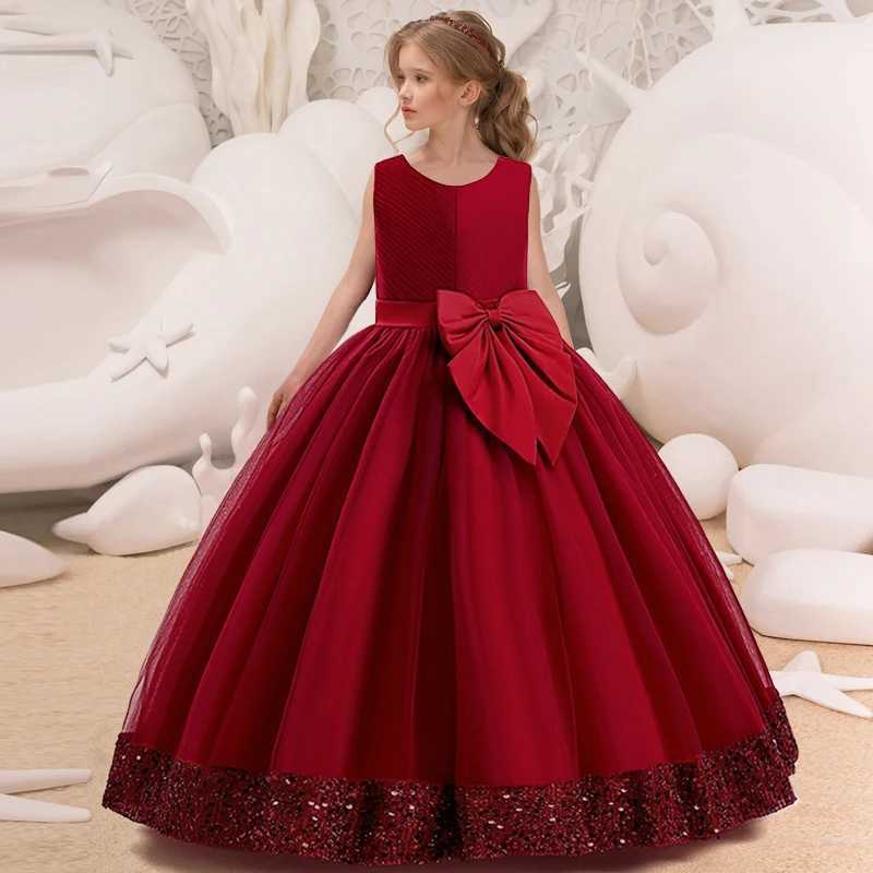 Summer Embroidery Pageant Princess Dress Elegant Kids Dresses For Girls Clothes Children Par Wedding Dress 14 10 12 YearXJ250108