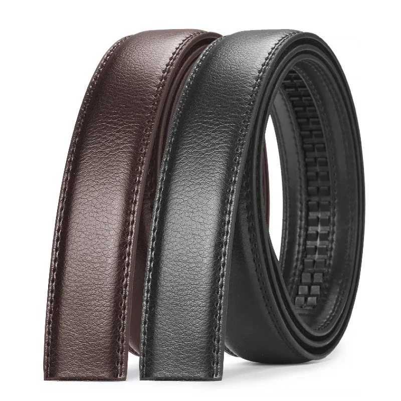 Mens buckle free 3.5cm wide 130 140 150 160 170 cm large size belt with buckle free automatic buckle leather belt W250109