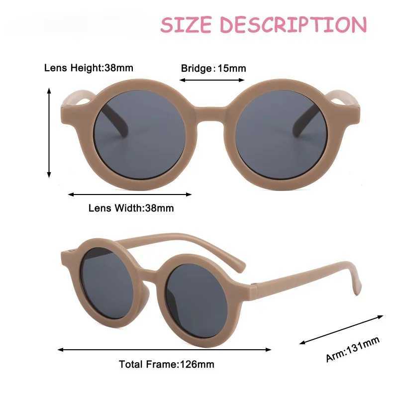 Korean Childrens Cute Round Sunglasses Baby Girls Boys Outdoor UV400 Protective Candy Colors De Sol Gafas W250109