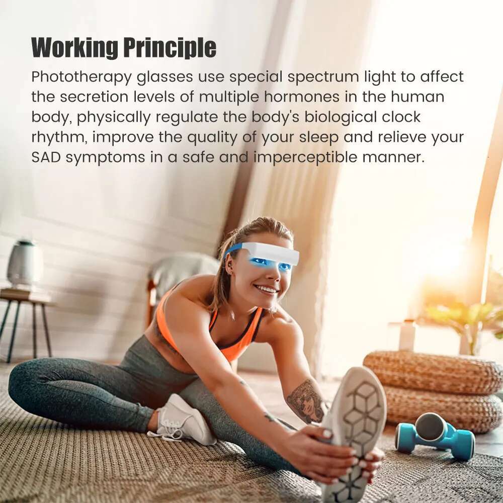 Depression Mood Lamp Wearable Led Light Anti Motion Sickness SAD Therapy Phototherapy Glasses
