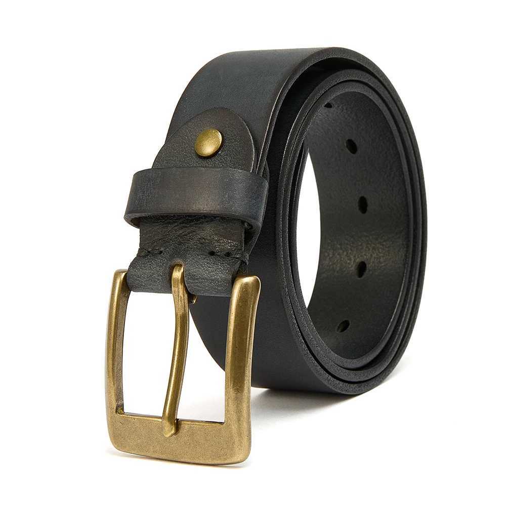 CANTIK New Design Solid Brass Buckle Male Men Top Quality Pure 100% Cow Genuine Leather Belts for 10 Years 130 Jeans Accessories W250109