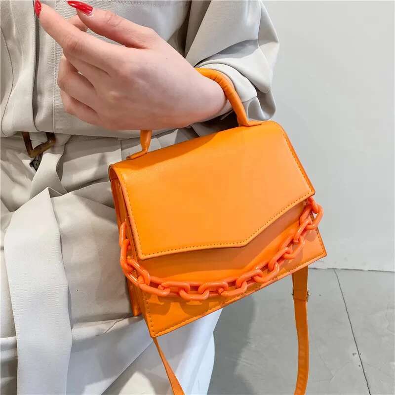 Women Chain Small Female New Fashion Crossbody Shoulder Messenger Handbag Purse Pure Candy Color Hand Bag