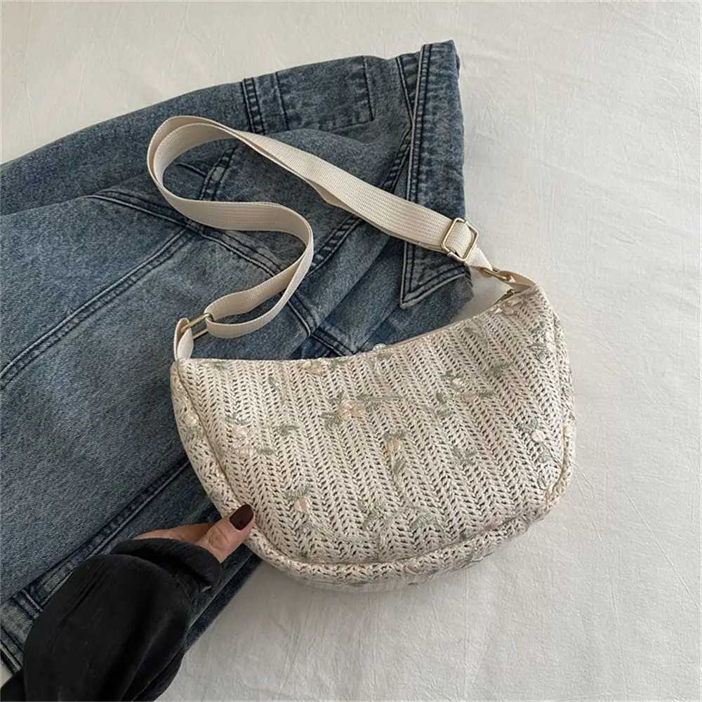 Rattan Waist Bag Cute Handmade Braid Str Woven Shoulder Bags Large Capacity Ch Bag FemaleXJ250108