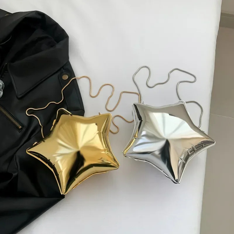 Acrylic Bright Five Pointed Star Zero Wallet 2025 Sweet Cool Spicy Girl Lipstick Party Mini Bag Banquet Niche Candy Colored Bags 250106
