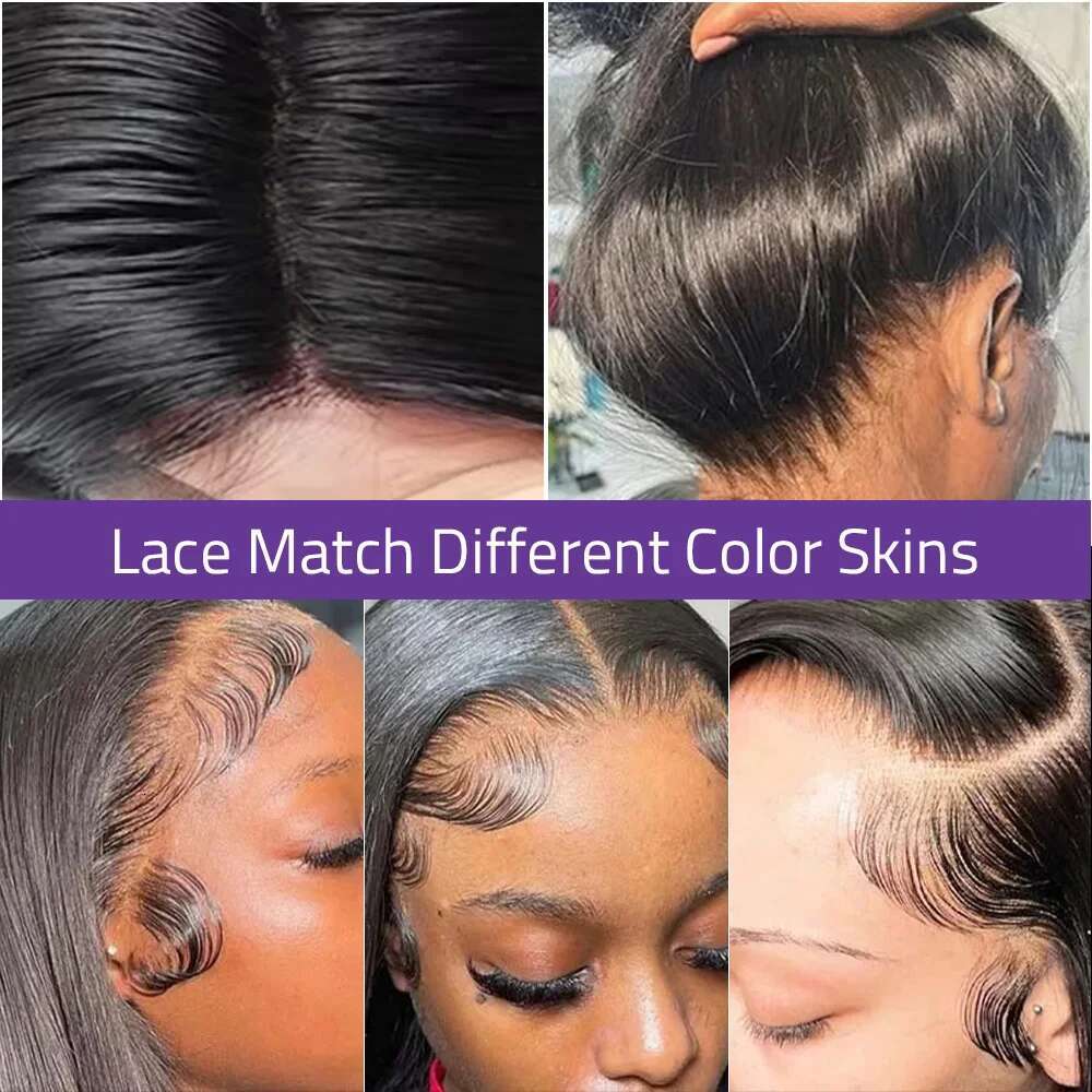 180 Density Brazilian 30 36 Inch Bone Straight 5X5 Front 100%Human Hair Wigs HD Transparent 13X6 Lace Frontal Wig For Women