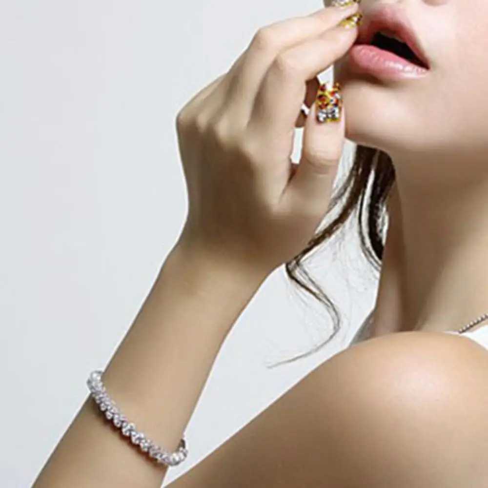 Roman Style Bracelet Women Fashion Full Rhinestone Inlaid Bracelet Bangle Wedding Party Jewelry GiftXJ250109
