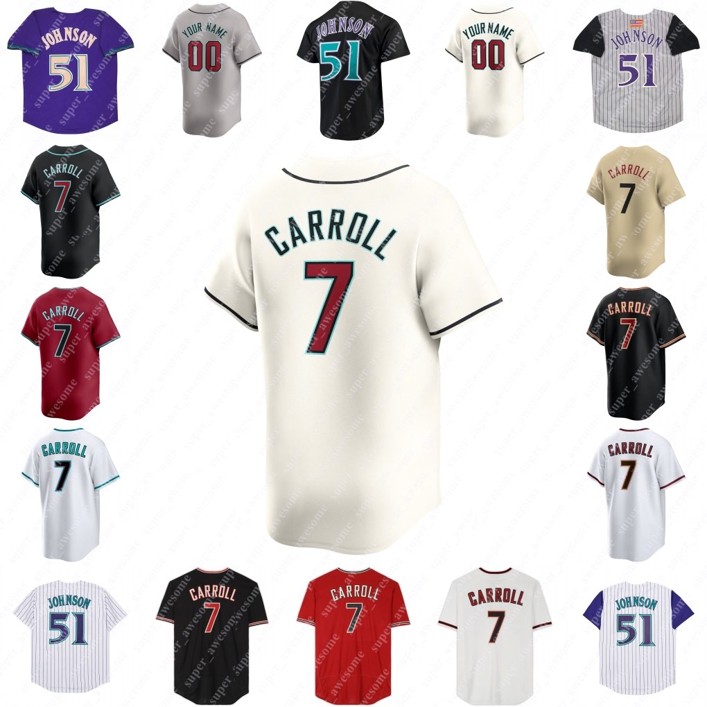 Corbin Carroll Baseball Jersey Josh Naylor Corbin Burnes Ketel Marte Jake McCarthy Lawlar Lourdes Gurriel Zac Gallen Geraldo Perdomo Gabriel Moreno Randy Johnson