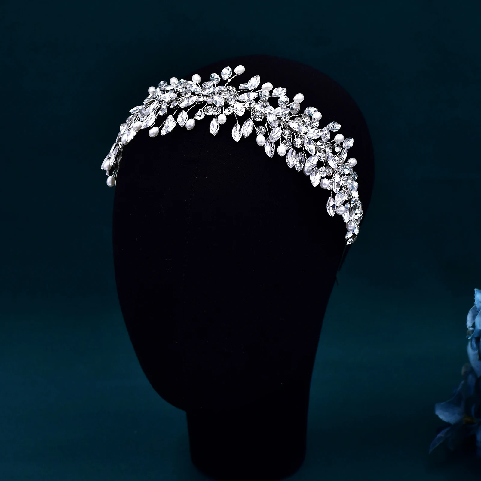 Bridal Accessories Pearls Rhinestones Wedding Headband Prom Trendy Jewelry Crystal Headwear for Women HP608250108