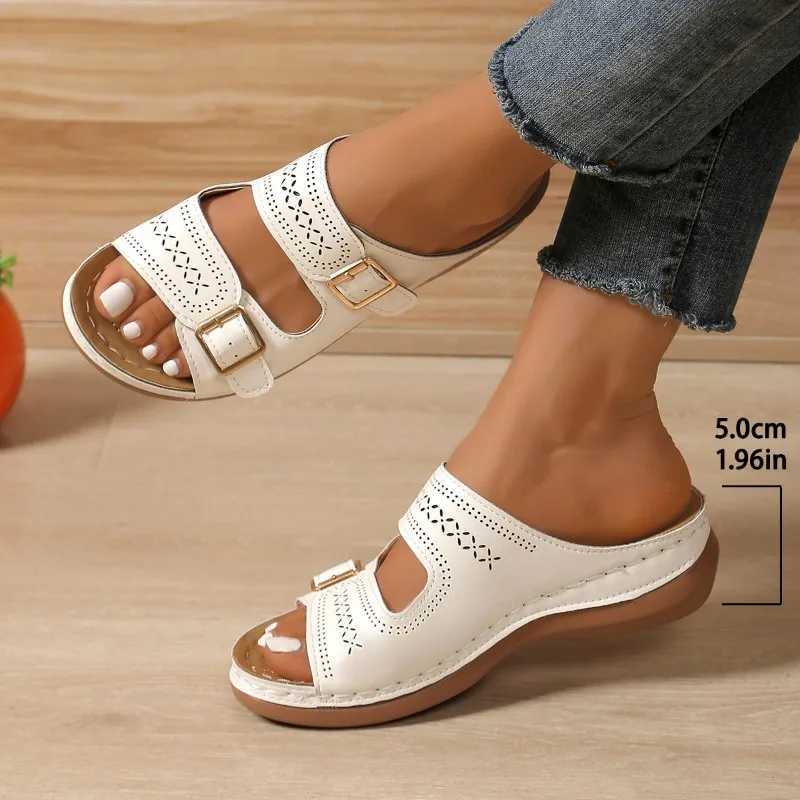 New Arrival Summer Fashion Womens Wedge Slide Advanced Orthopedic Open Toe Womens Anti Slip Platform Retro Slide Womens T250108